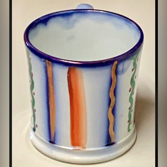 Gaudy Welsh Vertical Lustre Stripe Drysau Wagon Wheel Variant Child’s Cup Mug - Picture 5 of 10